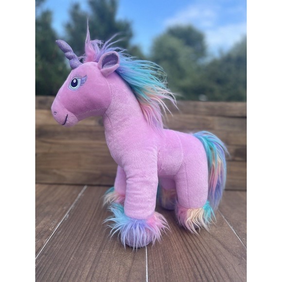 BUILD A BEAR BEARY FAIRY FRIENDS PINK UNICORN W/Rainbow Mane & Heartbeat EUC! - Picture 1 of 4